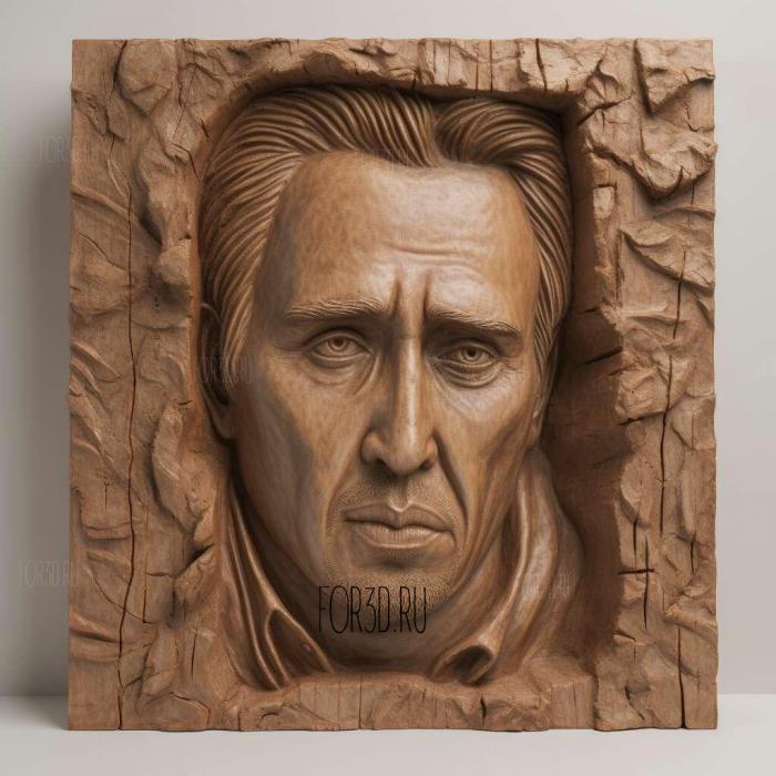 Nicolas Cage 3 stl model for CNC